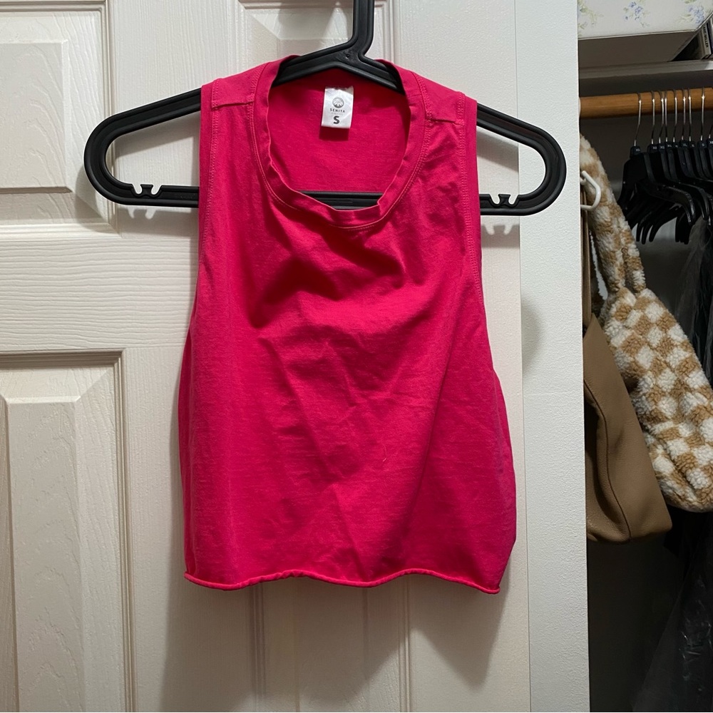 Hot pink magenta Senita Athletics crop tank